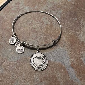 Alex & Ani silver tone HEART bangle